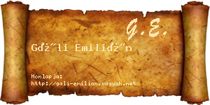 Gáli Emilián névjegykártya